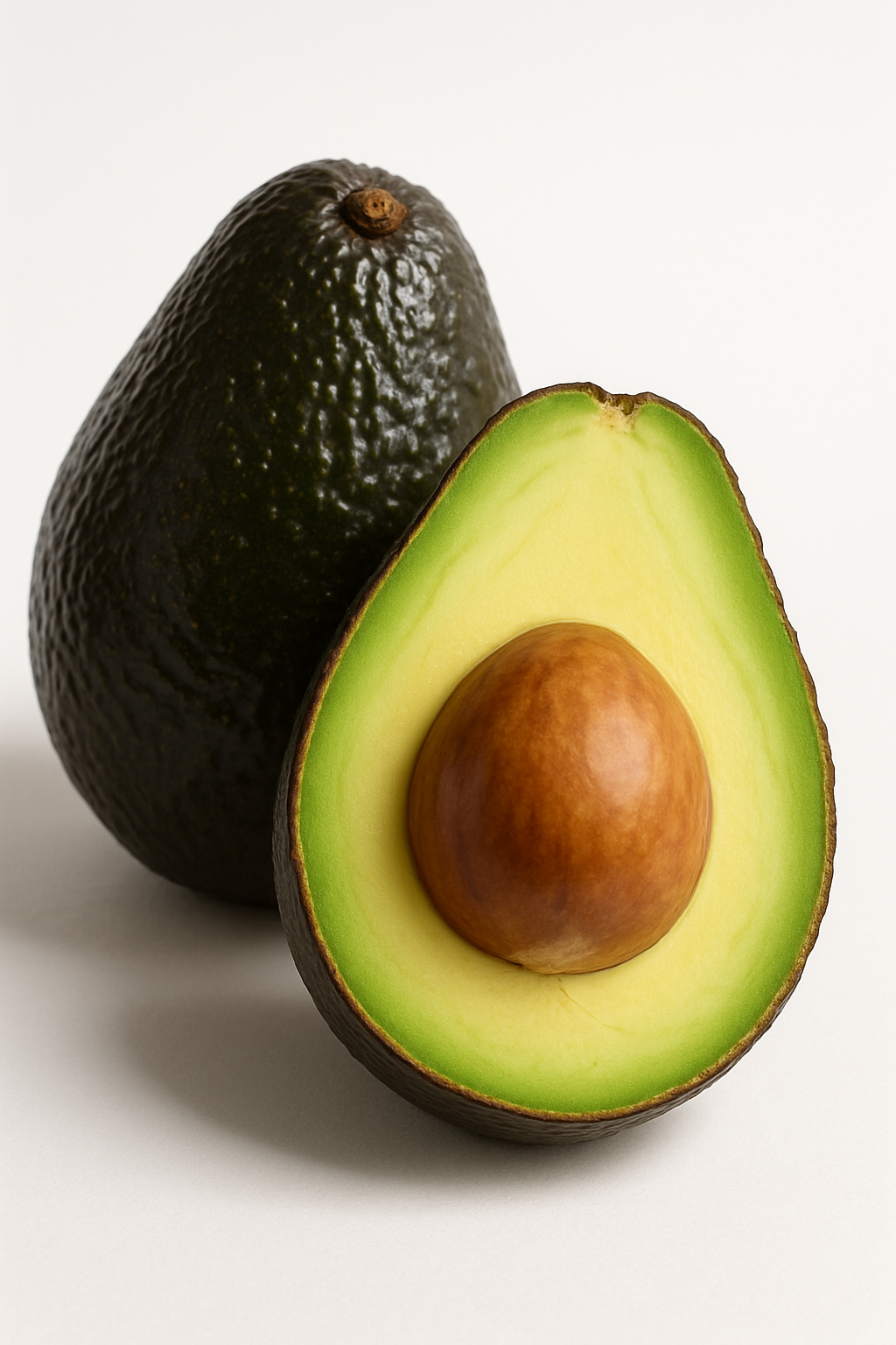 Aguacate verde oscuro con pulpa cremosa